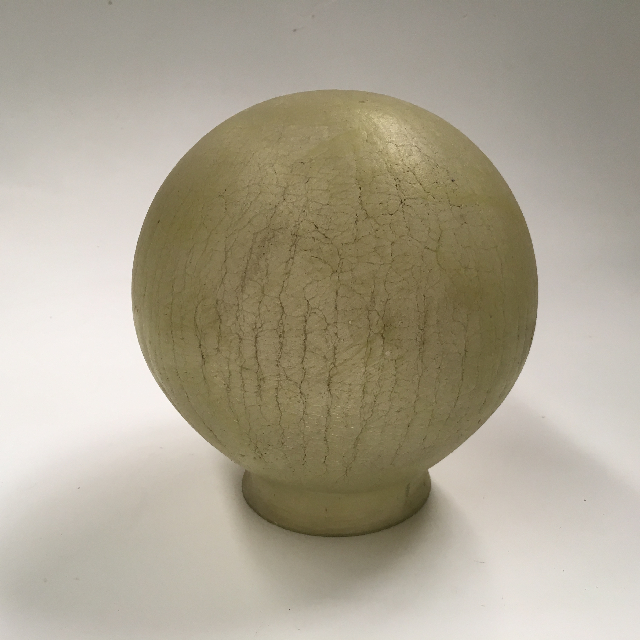 LAMPSHADE, Glass Ball Shade - Yellowed Opaque